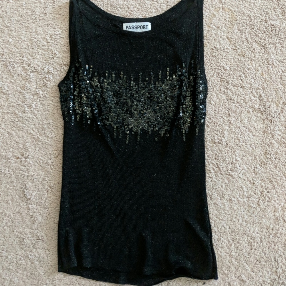 Tank with sequins